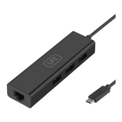 Imagem de Adaptador de Rede Type-C p/ RJ45 Gigabit + Hub 1Life