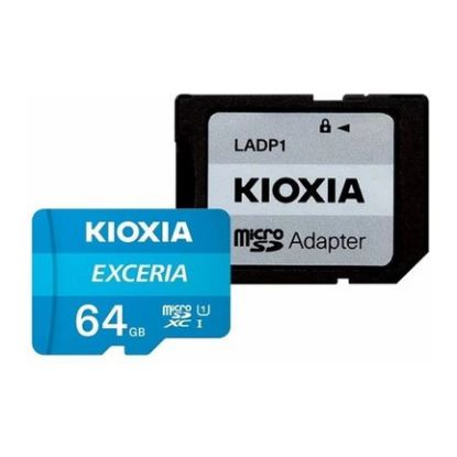 Imagem de MicroSD Kioxia Exceria UHS-I 64GB Class10 (U1) 100MB/s + AdaptadorSD