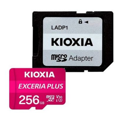 Imagem de MicroSD Kioxia Exceria Plus UHS-I 256GB Class10 (U3) V30 A1 85/100MB/s + AdaptadorSD