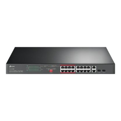 Imagem de Switch de Rede TP-Link JetStream 16 Portas 10/100Mbps PoE+/2x Gigabit + 2x SFP - TL-SL1218MP