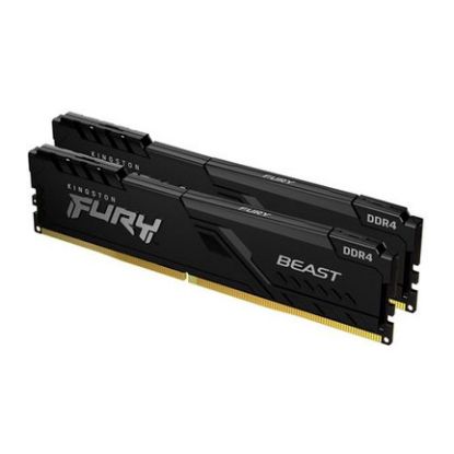 Imagem de Dimm DDR4 Pack 2x 16GB (32GB) Kingston CL16 3200Mhz 1Rx8 Fury Beast Preta