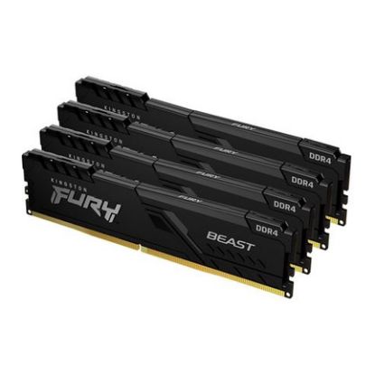 Imagem de Dimm DDR4 Pack 4x 8GB (32GB) Kingston CL16 3200Mhz 1Rx8 Fury Beast Preta