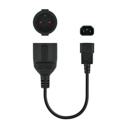 Imagem de Cabo Adaptador de Alimentação C14 p/ Schuko NanoCable - 25cm