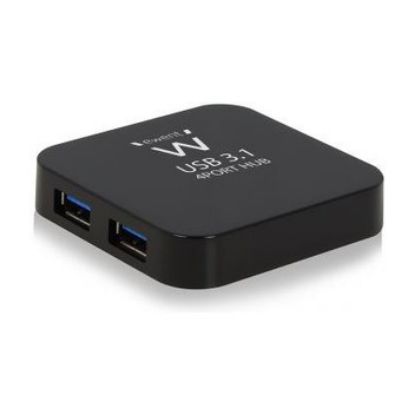 Imagem de Hub USB3.1 4 Portas Ewent Preto + Transformador