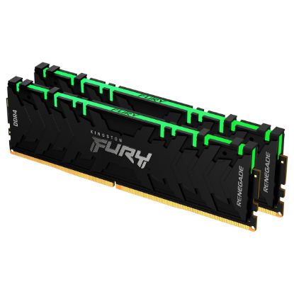 Imagem de Dimm DDR4 Pack 2x 8GB (16GB) Kingston CL16 3200Mhz 1Rx8 Fury Renegade RGB Preta