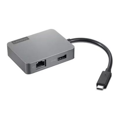 Imagem de Hub Type-C 1 Porta USB3.0 + Multiport + RJ45 Lenovo Travel Gen2 Cinza Escuro