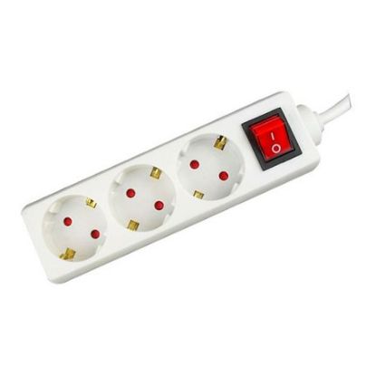 Imagem de Bloco de 3 tomadas Napofix c/ Interruptor Branco - 3Mtr