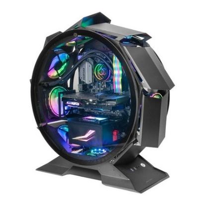 Imagem de Caixa Mars Gaming MCORB Circular Premium Preta (Micro-ATX) (Vidro Temperado)