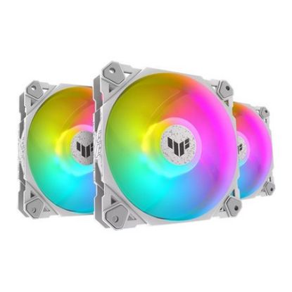Imagem de Ventoinha 120mm Asus TUF Gaming TF120 ARGB Branca (Pack3)
