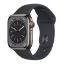 Imagem de Apple Watch Series 8 GPS + Cellular Aço Inoxidável Grafite | Bracelete Sport Meia-Noite (41mm)