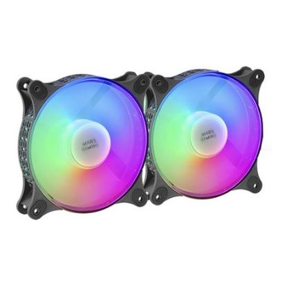 Imagem de Ventoinha 120mm Mars Gaming MFX FRGB Preta (Pack2)