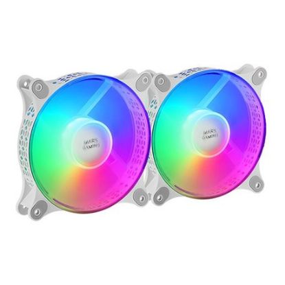 Imagem de Ventoinha 120mm Mars Gaming MFX FRGB Branca (Pack2)