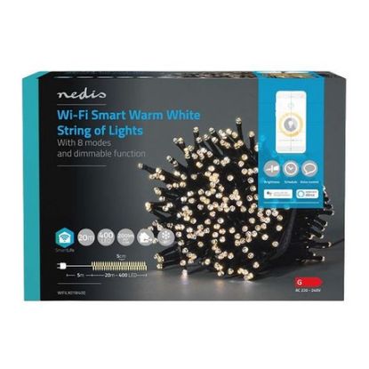 Imagem de Iluminação Decorativa Nedis SmartLife Wi-Fi Branco Quente 400 Leds 20Mtr