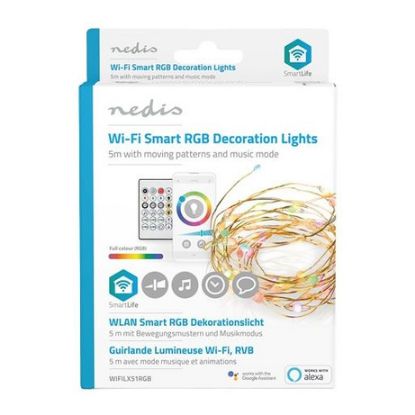 Imagem de Iluminação Decorativa Nedis SmartLife Wi-Fi RGB Fita 5Mtr