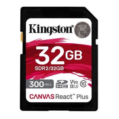 Imagem de Secure Digital Kingston 32GB Class10 (U3) 8K 300/260MB/s Canvas React Plus