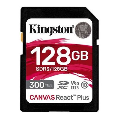 Imagem de Secure Digital Kingston 128GB Class10 (U3) 8K 300/260MB/s Canvas React Plus