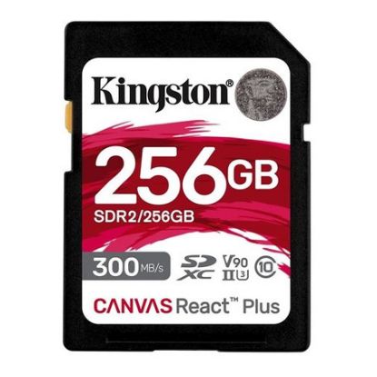 Imagem de Secure Digital Kingston 256GB Class10 (U3) 8K 300/260MB/s Canvas React Plus