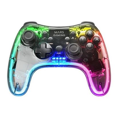 Imagem de GamePad Mars Gaming MGPBT RGB Wireless/USB Translúcido + Adaptador p/ Smartphone (PC/PS3/Mac/Andr...
