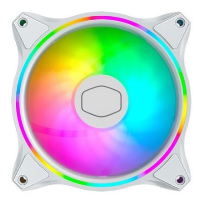 Imagem de Ventoinha 120mm Cooler Master MasterFan MF120 Halo ARGB PWM White Edition