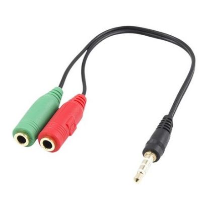 Imagem de Cabo Adaptador Audio 3.5mm p/ Dual 3.5mm Ewent M/F - 15cm