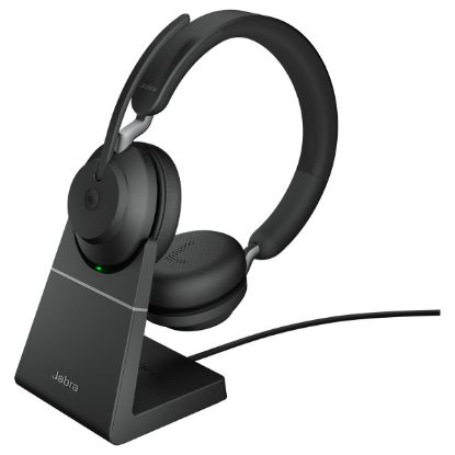 Imagem de Headset Call Center Jabra Evolve2 65 MS Stereo c/ Base Carregamento Preto