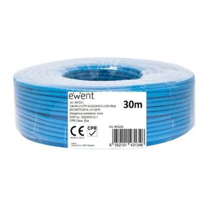 Imagem de Cabo de Rede RJ45 Ewent Cat.6A U/UTP Azul - 30Mtr