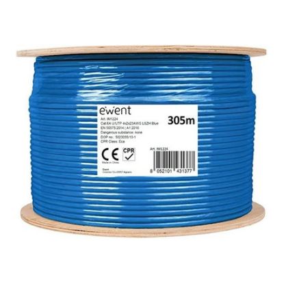 Imagem de Bobine de Rede RJ45 Ewent Cat.6A U/UTP Azul - 305Mtr
