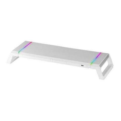 Imagem de Base Monitor Mars Gaming MGS-ONE RGB Stand Branco + 1x USB2.0