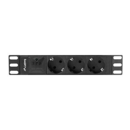 Imagem de Bloco de 3 tomadas Lanberg 16A 10" Preto - 2Mtr