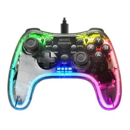 Imagem de GamePad Mars Gaming MGP-C Neon RGB Translúcido (PC/PS3/Switch/Mac/Android)