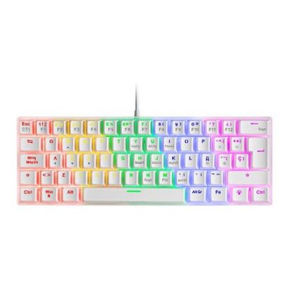 Imagem de Teclado Mars Gaming MK60 60% Mecânico FRGB Branco - Switch Red (PT)