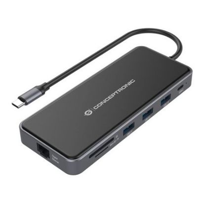 Imagem de Docking Station Conceptronic Type-C Multiport 12-em-1 DONN15G 100W Cinza