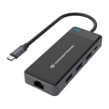 Imagem de Docking Station Conceptronic Type-C Multiport 7-em-1 DONN14G 100W Cinza