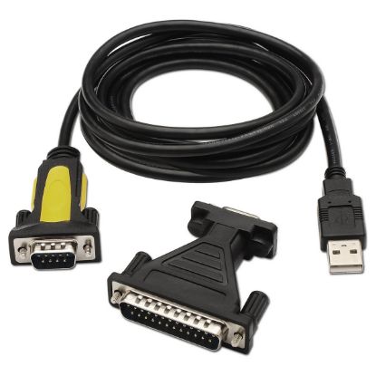 Imagem de Cabo Conversor USB-Serie (RS232) p/ DB9/M + Adaptador p/ DB25/M Aisens 1.8Mtr