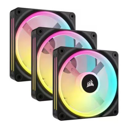 Imagem de Ventoinha 120mm Corsair iCUE Link QX120 RGB PWM Preta (Pack3)