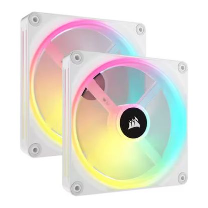 Imagem de Ventoinha 140mm Corsair iCUE Link QX140 RGB PWM Branca (Pack2)