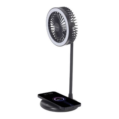 Imagem de Ventoinha de Mesa Gembird 3-em-1 c/ Carregador Wireless Preta
