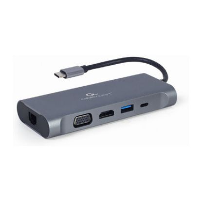 Imagem de Docking Station Gembird Type-C 7-em-1 Multiport 100W Cinza