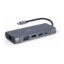 Imagem de Docking Station Gembird Type-C 7-em-1 Multiport 100W Cinza