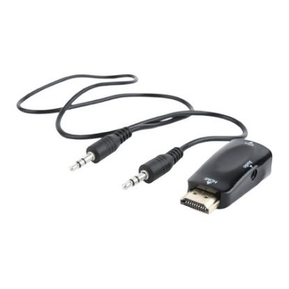 Imagem de Cabo Adaptador VGA p/ HDMI + VGA M/F Gembird Preto - 15cm