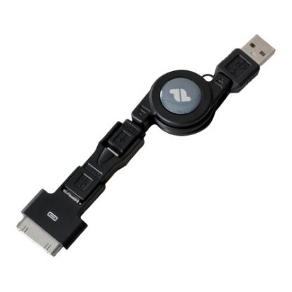 Imagem de Cabo Adaptador USB2.0 p/ MicroUSB + MiniUSB + Apple 30-pin M/M 1Life Preto