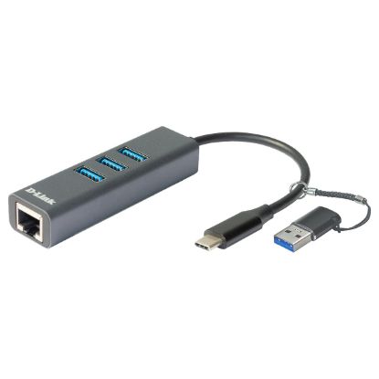 Imagem de Adaptador de Rede USB/Type-C p/ RJ45 Gigabit D-Link DUB-2332
