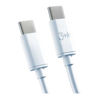Imagem de Cabo USB3.2 Type-C 100W Hyper 3MK Branco - 2Mtr