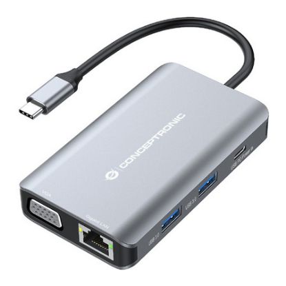 Imagem de Docking Station Conceptronic Type-C Multiport 7-em-1 DONN21G 100W Cinza
