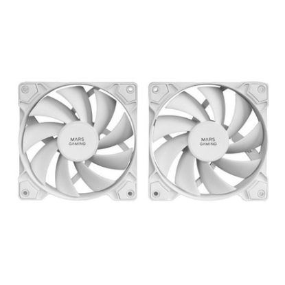Imagem de Ventoinha 120mm Mars Gaming MFPWMX2W PWM Branca (Pack2)