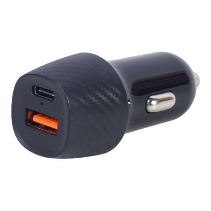 Imagem de Carregador de Isqueiro Gembird Type-C + USB 18W Preto