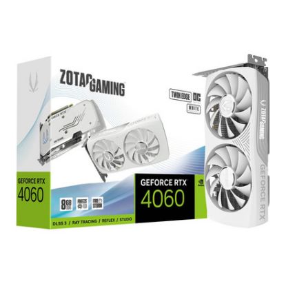 Imagem de Placa Gráfica ZOTAC GeForce RTX 4060 TWIN EDGE WHITE EDITION OC 8GB DLSS3