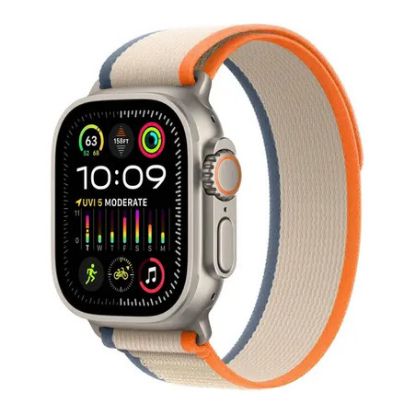 Imagem de Apple Watch Ultra 2 GPS + Cellular Titanium | Bracelete Loop Trail Laranja/Bege - M/L (49mm)