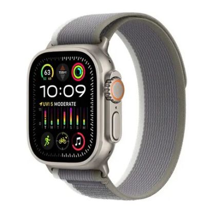 Imagem de Apple Watch Ultra 2 GPS + Cellular Titanium | Bracelete Loop Trail Verde/Cinza - S/M (49mm)