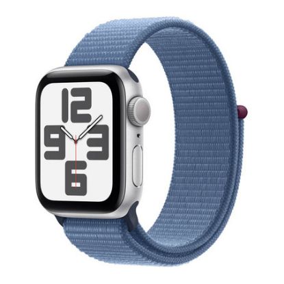 Imagem de Apple Watch SE (2ª Geração) GPS Alumínio Prateado | Bracelete Sport Loop Azul Inverno (44mm)